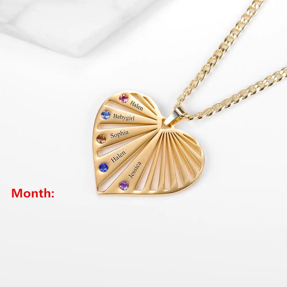 Personalized Heart-Shaped Diamond Necklace for Women