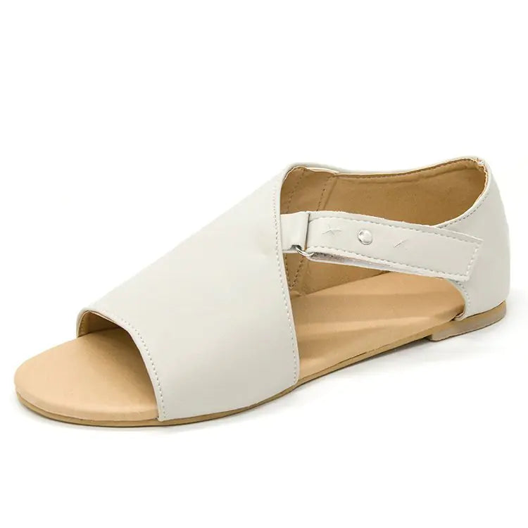 Fish Mouth Low Heel Flat Sandals – Comfortable Large Size Women’s Summer Shoes