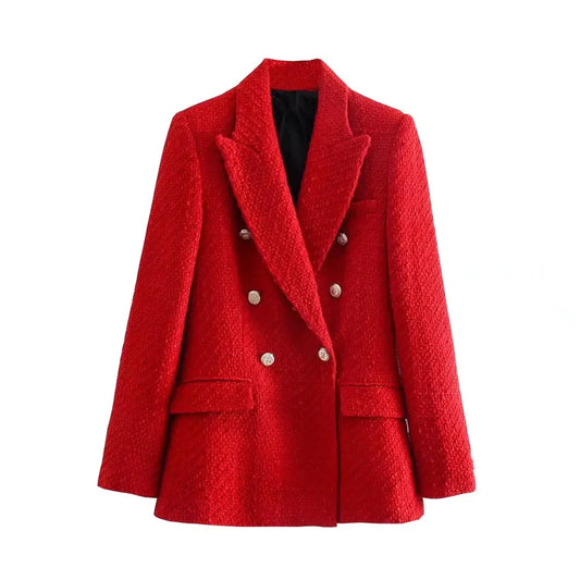 Casual Double-Breasted Suit Jacket for Women