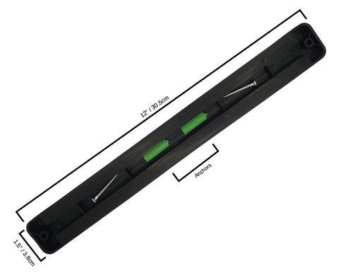 2-Slot Magnetic Knife Rack – Compact Black Wall-Mounted Kitchen & Tool Holder