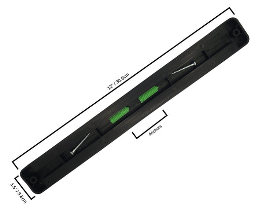2-Slot Magnetic Knife Rack – Compact Black Wall-Mounted Kitchen & Tool Holder