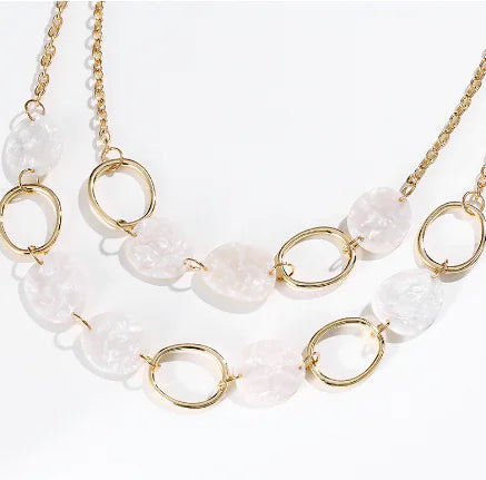 Multilayer Geometric Circle Alloy Necklace for Women