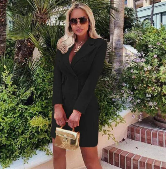 Minimalist Solid Color Suit Jacket for Women