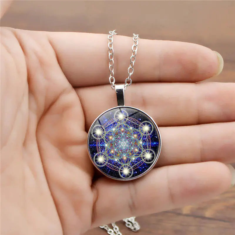 Mandala Sacred Geometry Gemstone Necklace for Women