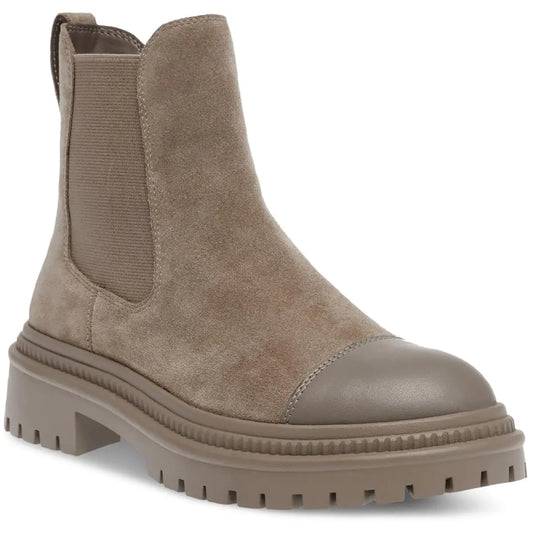 Steve Madden Women’s Mayslie Chelsea Boot – Taupe Suede Ankle Boot
