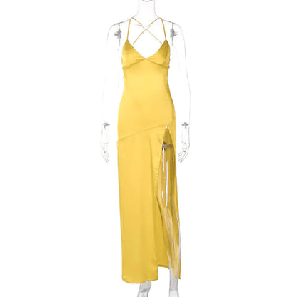 2024 Spring Women's Fashion V-Neck Backless Dress