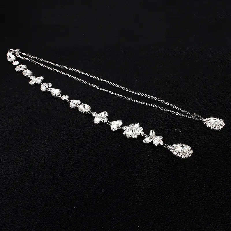 Minimalist Rhinestone Back Chain Necklace for Women