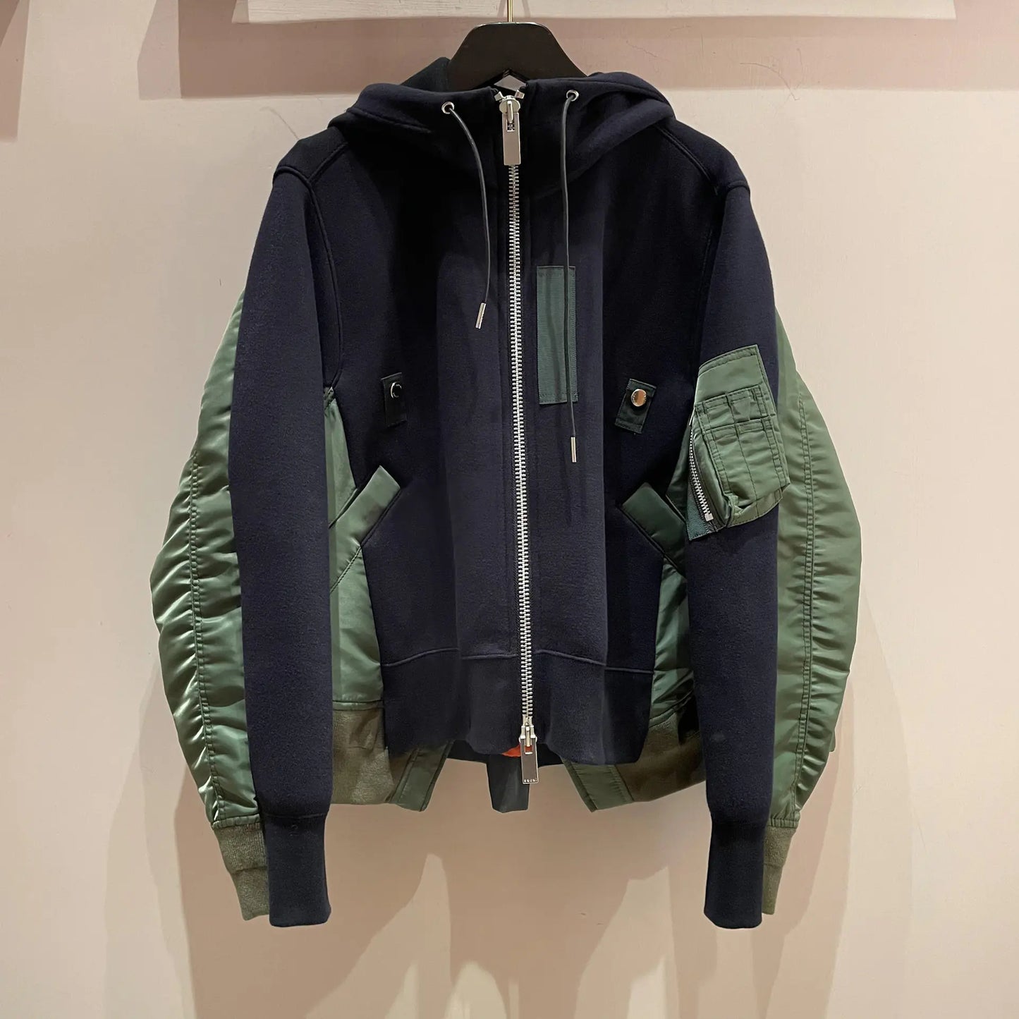 Oversized Color-Block Hoodie Jacket for Women