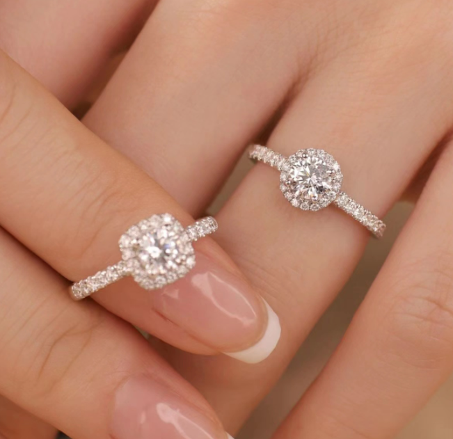 "Full Rhinestone Ring, Elegant Wedding Band, Zircon Ring"