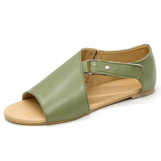 Fish Mouth Low Heel Flat Sandals – Comfortable Large Size Women’s Summer Shoes