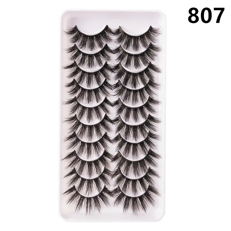 10 Pairs Fluffy Mink Lashes - Handmade, Reusable, Natural