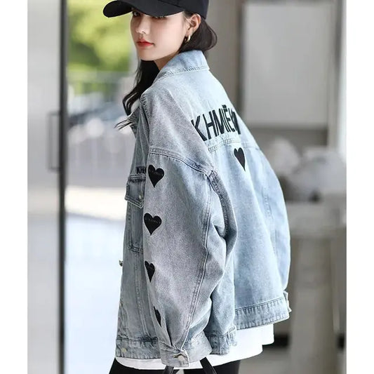 Light Blue Retro Windbreaker Jacket for Women