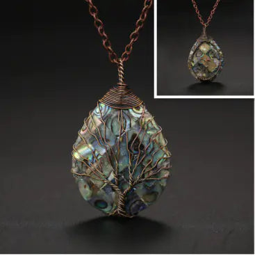 Natural Abalone Shell Pendant Necklace for Women