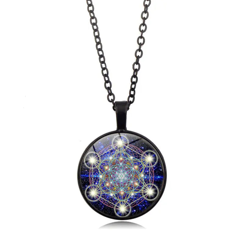 Mandala Sacred Geometry Gemstone Necklace for Women