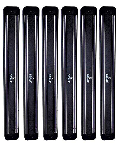 6-Slot Magnetic Knife Rack – Black Wall-Mounted Holder for Kitchen, Tools & Utensils