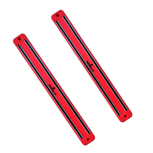 Magnetic Knife Rack – 2 Red | Wall-Mount Kitchen Tool Holder