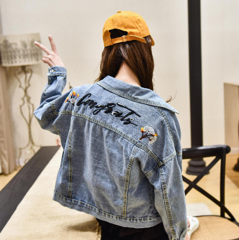 Women's Long Sleeve Straight Denim Jacket