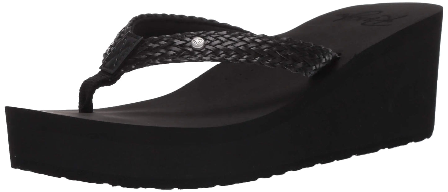 Roxy Womens Mellie Wedge Sandal Black 10