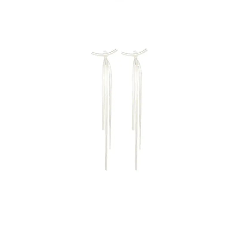 Slim Face Earrings | Bone Chain Drop Tassel Long Earrings for Women | Elegant and Trendy Statement Jewelry