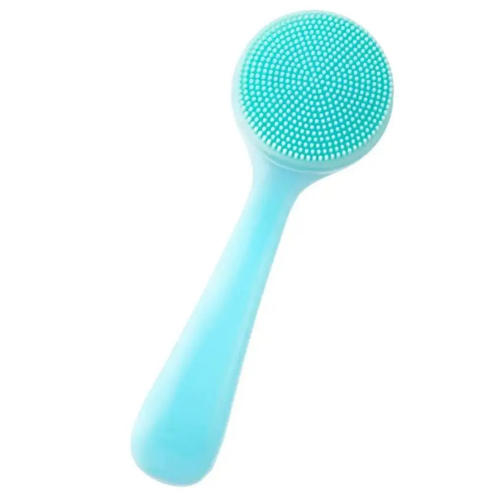 Silicone Facial Cleansing Brush – Long Handle Exfoliator & Makeup Remover