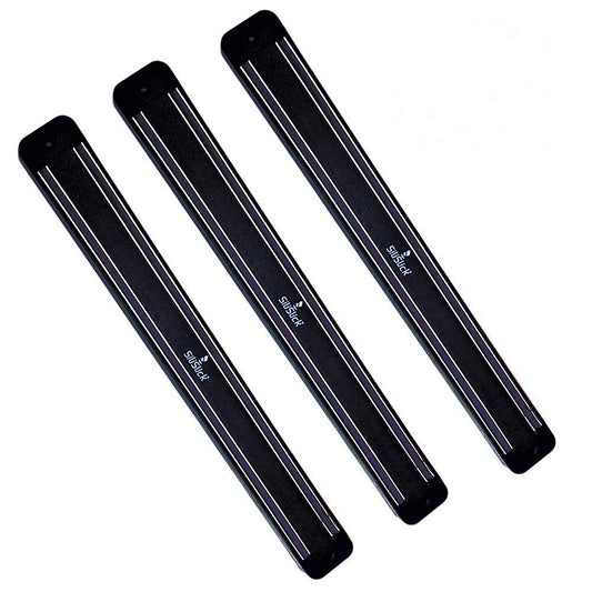 Magnetic Knife Rack – 3 Black | Wall-Mounted Kitchen Organizer