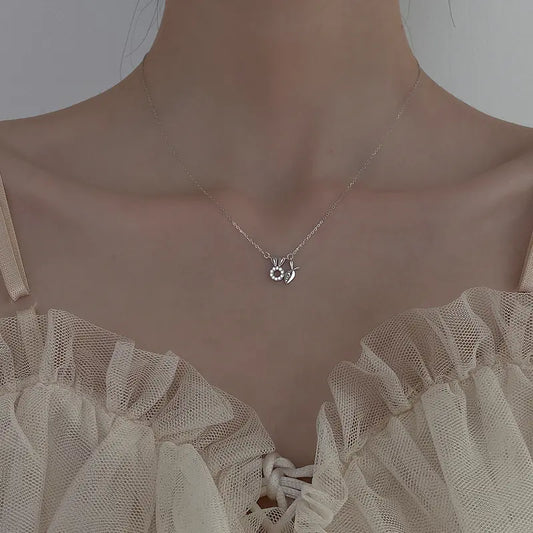 Sterling Silver Necklace for Women, Clavicle Chain