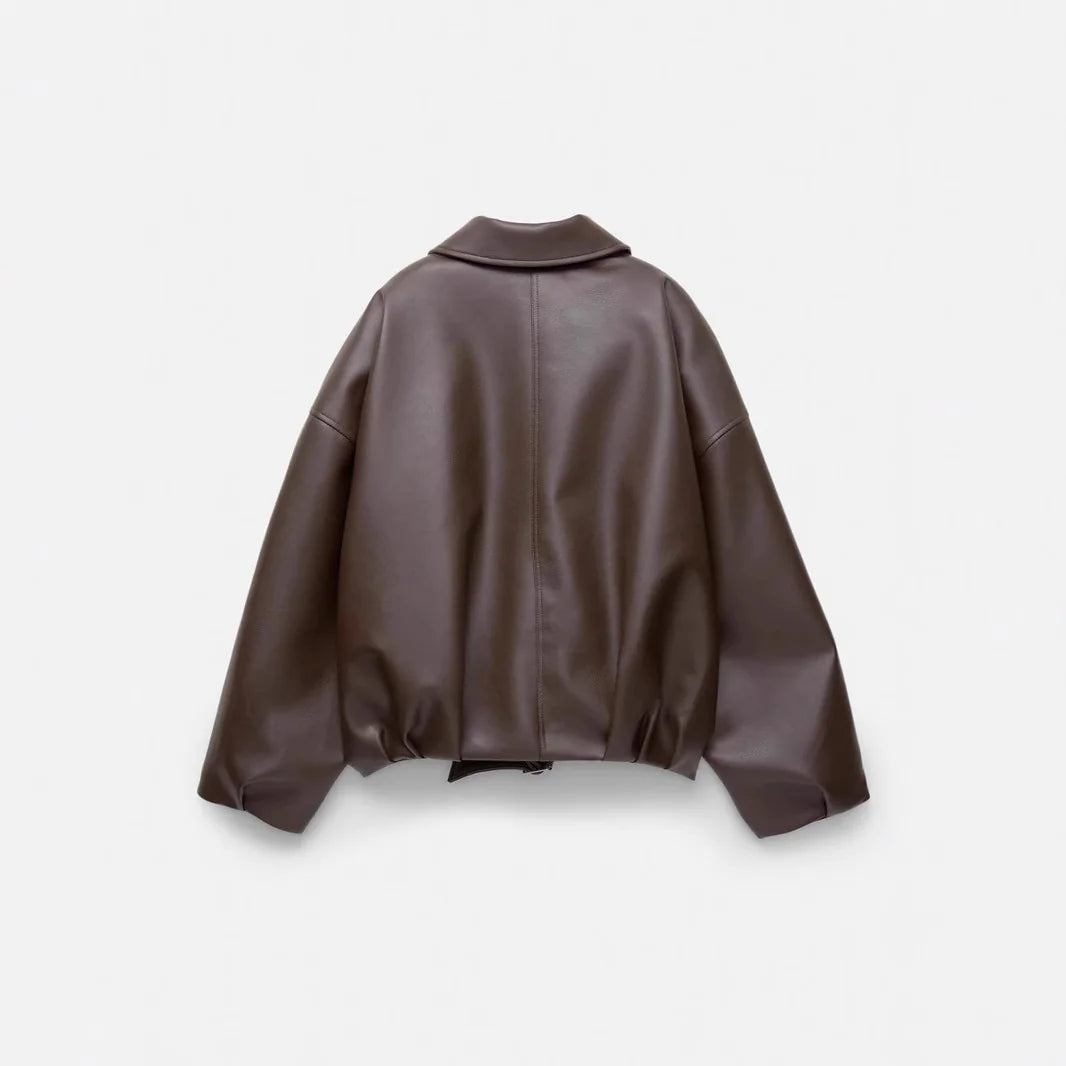 Women’s Retro Bomber Jacket – Solid Color Casual Lightweight Coat