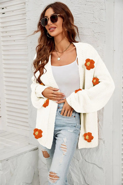 2022 Winter Plus Size Floral Cardigan for Women