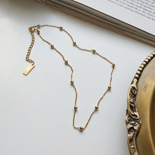 925 Silver Beaded Choker Necklace for Women