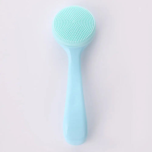 Silicone Facial Cleansing Brush – Long Handle Exfoliator & Makeup Remover
