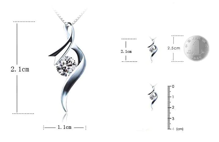 Sterling Silver Necklace for Women with Pendant