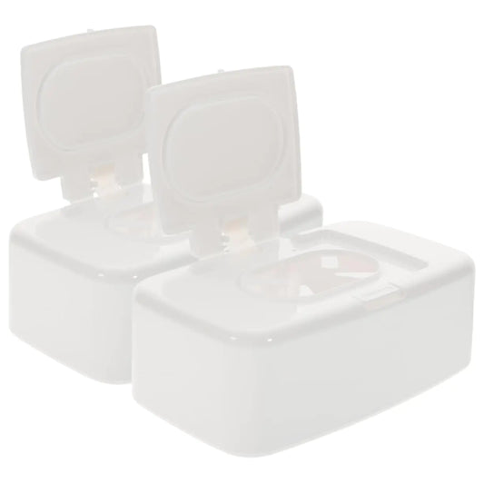 2pcs Storage Box Makeup Remover Wipes Disposable Rags Plastic Organizer Box Wipe Holder Case for Diaper Bag Dispenser Wipe Holder for Bathroom Household Travel Rag Rack