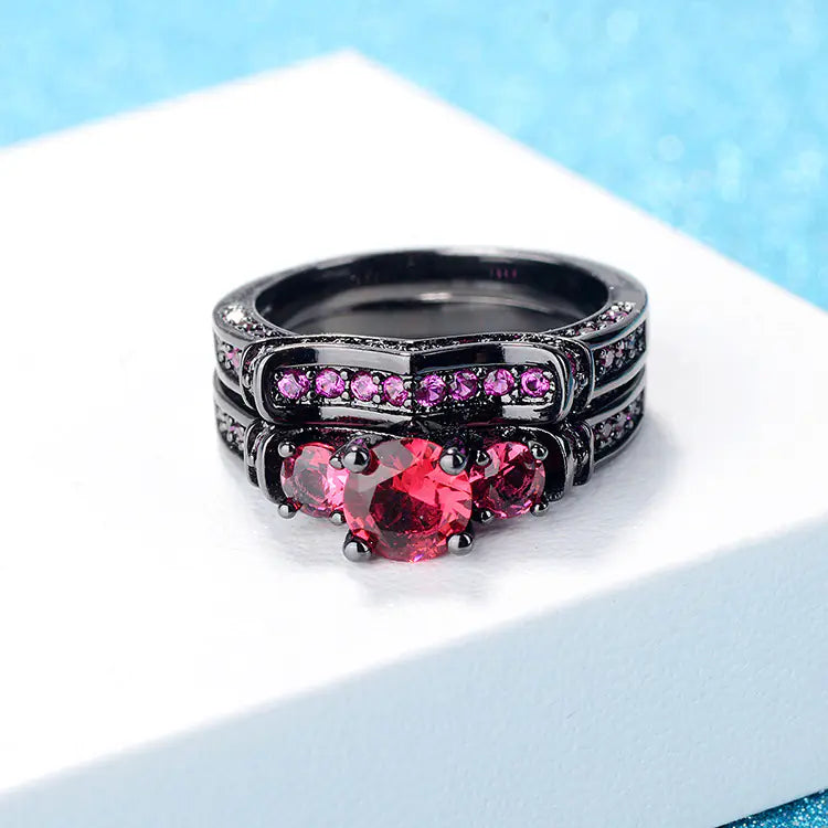 Stainless Steel Ring, Supreme Magic Ring, Black Gold Set
