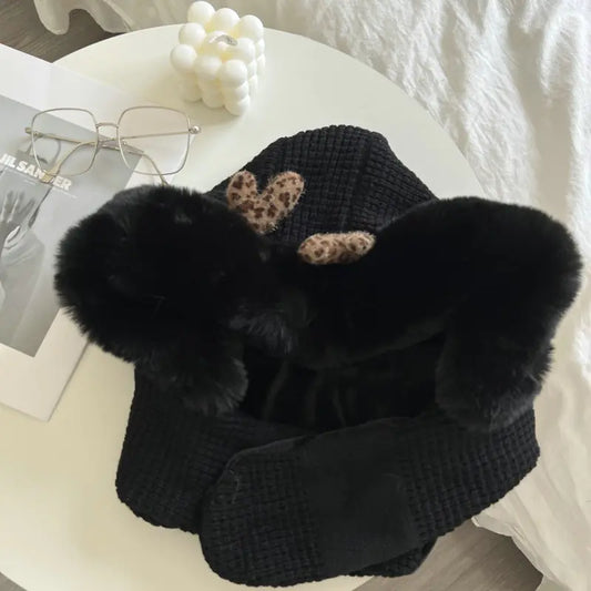 Thickened Warm Antler Scarf and Hat Set