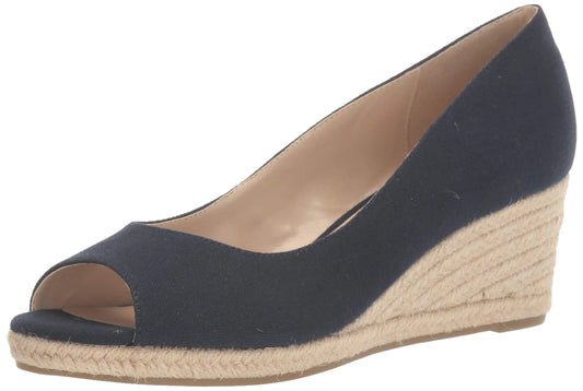 Bandolino Womens Nuri Wedge Sandal Navy 6.5