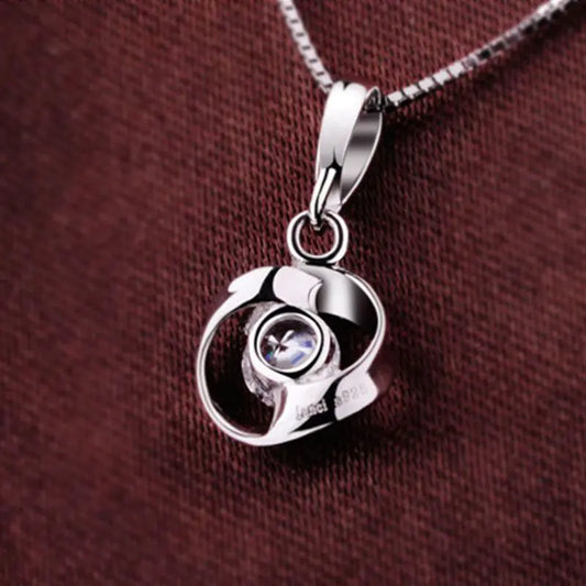 Rose Necklace for Women with Zircon Pendant