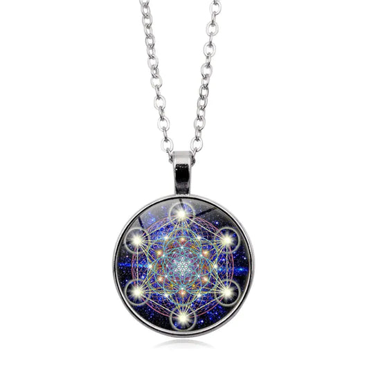 Mandala Sacred Geometry Gemstone Necklace for Women