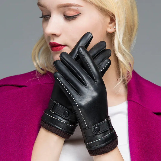 Women's Leather Touchscreen Gloves for Fall/Winter