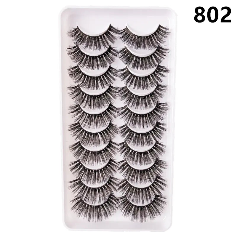10 Pairs Fluffy Mink Lashes - Handmade, Reusable, Natural