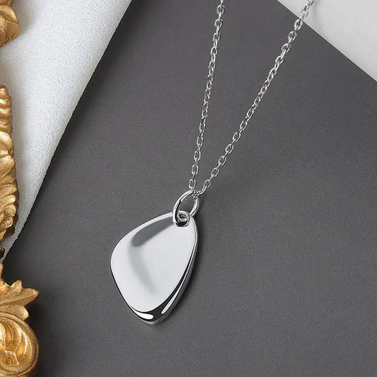 Minimalist Silver Triangle Necklace for Women - Gift