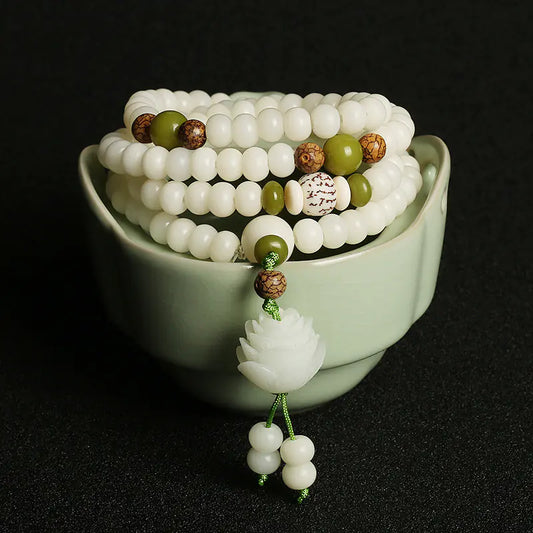 Qiu's Jewelry Natural Bodhi Seed Bracelet for Meditation