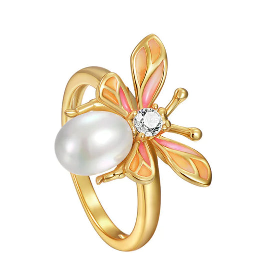 Bee Ring, Open-Finger Adjustable Ring