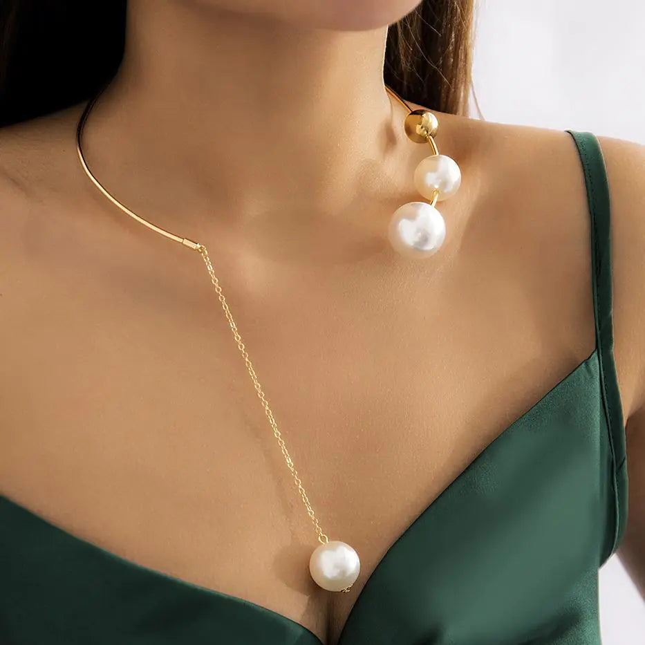 Minimalist Geometric Bead Choker Necklace for Women