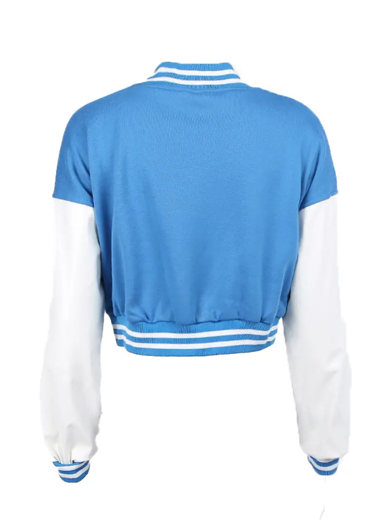 Cropped Vintage Women's Varsity Baseball Bomber Jacket