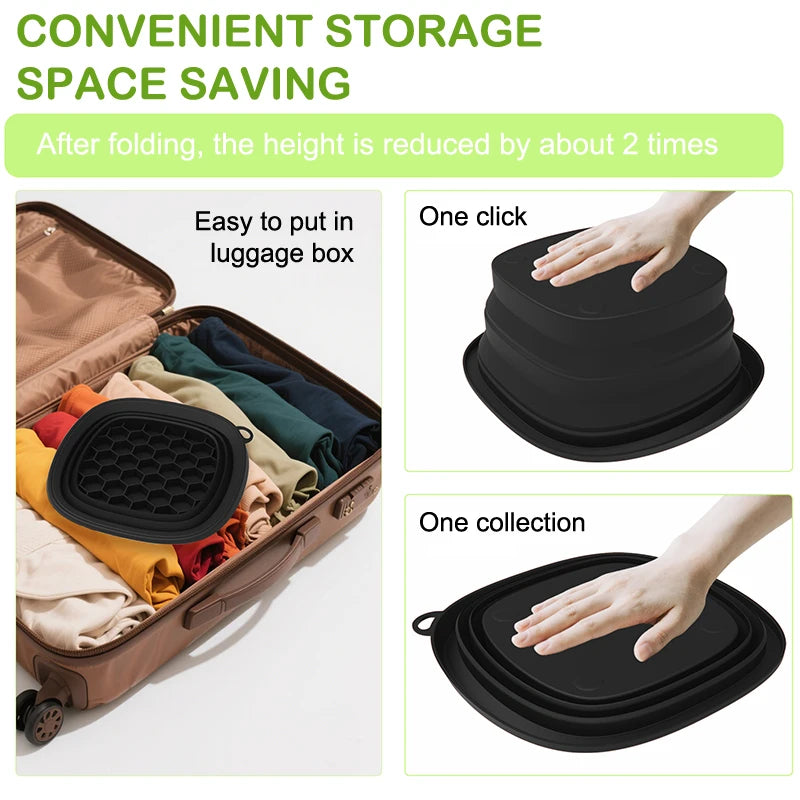 Square Foldable Silicone Face Ice Bath Bowl – Portable Skincare Dipping Tool