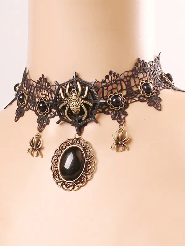 Vintage Spider Lace Necklace for Women (Y274)