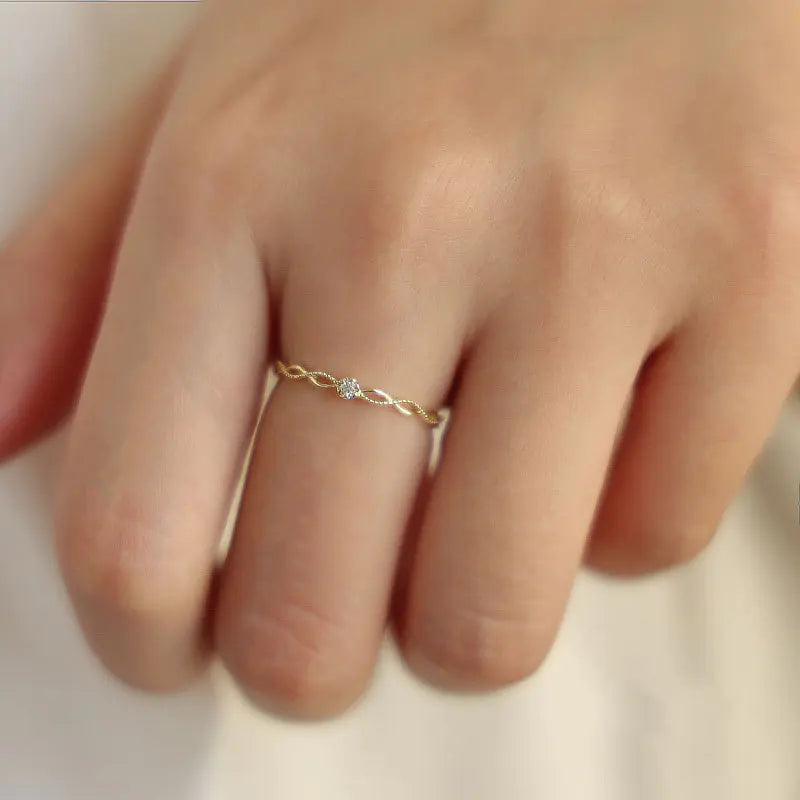 Diamond Ring Women's Design - Fried Dough Twists Style