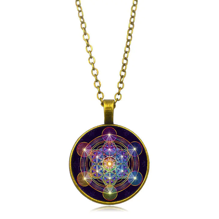 Mandala Sacred Geometry Gemstone Necklace for Women