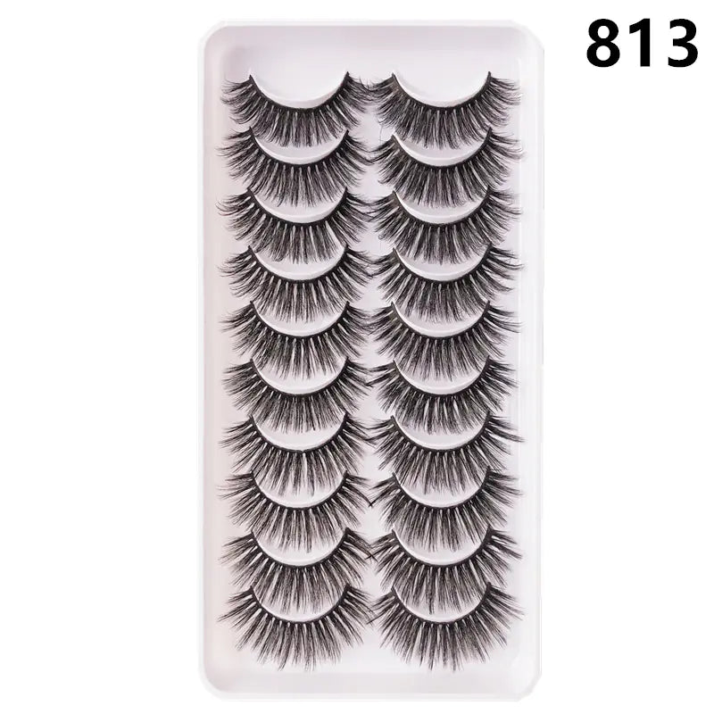 10 Pairs Fluffy Mink Lashes - Handmade, Reusable, Natural