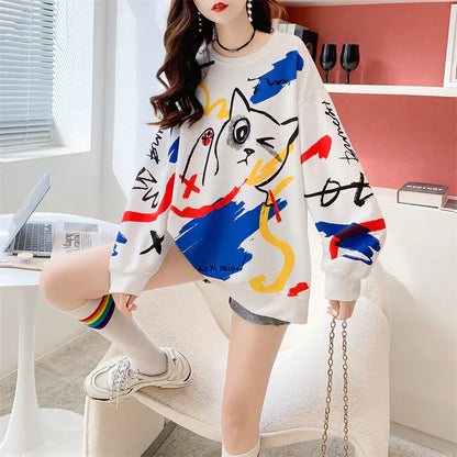 2023 Women's Cartoon Loose Fashion Hoodie Jacket